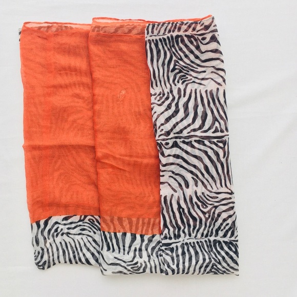 Orange Zebra Print Infinity Scarf - Picture 4 of 4